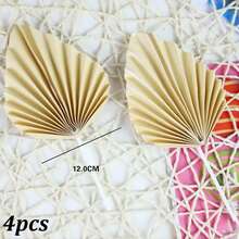 4pcs/Set Or 8pcs/2sets Beige Leaf Shaped Cake Toppers, Suitable For Birthday, Wedding, Anniversary Party Cake Decorations - Multicolor - View 9
