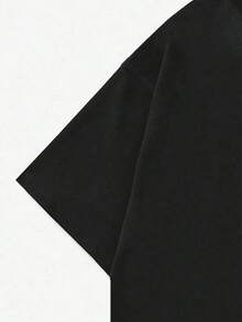 Manfinity Homme Camiseta De Manga Corta Estampada Para Hombre Con Patrón Geométrico - Negro - Ver 4