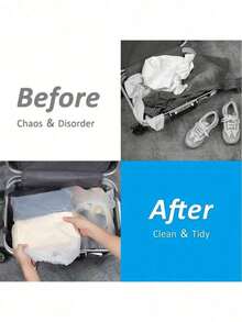 1/5pcs Transparent Plastic Storage Bags, Portable Travel Shoe Bags, Waterproof Shoe Bags, Drawstring Shoe Organizers, Unisex Travel Storage Drawstring Shoe Covers, Dust-Proof Packing Bags For Women, Travel Essential, Cruise Essential, Holiday Essential - 無色 - 查看 6