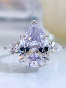 1枚时尚、优雅、奢华、百搭、魅力四射的镶钻水滴形女士戒指，适合作为生日、节日、特殊场合、母亲节、订婚礼物。 - 彩色 - 查看 5