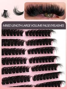 160 Clusters Of 100D Thick D Curly Fluffy DIY False Eyelashes, Russian Curly, Reusable, Suitable For Beginners And Daily Use, Parties, Dating, Travel, Festivals, Parties,Eye Lash Clusters,Individual Eyelashes,Lashes,Fake Lashes - View 2