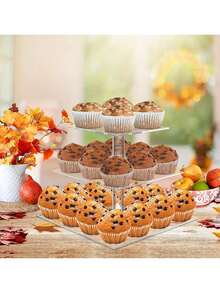 Multi-Tier Acrylic Cake Display Stand, Dessert Food Holder For Wedding, Birthday Party - Clear - View 14