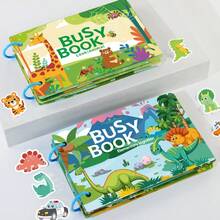 儿童安静书，可反复撕贴的贴纸书，魔术贴配对拼图玩具，启蒙读物，益智忙碌书，早期教育拼图玩具 - 彩色 - 查看 10
