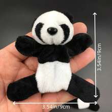 Cute Soft Plush Panda Magnet - Oval Fabric Whiteboard & Fridge Decor, Gifting And Organizing - WHITE - View 5