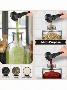 1 pieza Cuchara de café multifuncional y creativa con mango largo, cuchara de café redonda de gran capacidad y a prueba de fugas, para hacer café - Multicolor - Ver 3