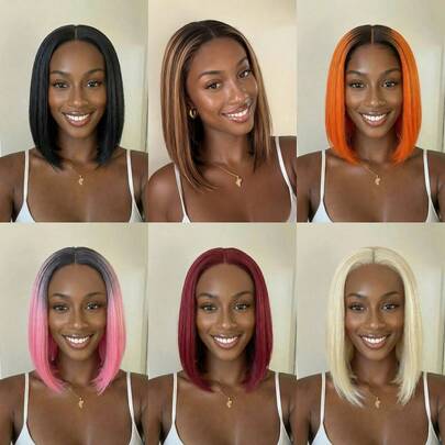 T-Part Lace Front Wig Straight Hair, Pre-Plucked Natural Hairline, Glueless 180% Density Elegant Long Straight Wig For Women, Heat Friendly Synthetic Wigs For Daily, Halloween, Christmas, Music Festival