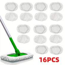 16 paños de limpieza verdes, blancos y grises, convenientes y prácticos, diseñados para una instalación y uso fáciles, adecuados para limpieza en seco y húmeda para eliminar manchas - Accesorios de limpieza | Firmemente unidos al trapeador - 16 piezas - Ver 12