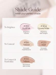 JOOCYEE 轻盈遮瑕膏，轻薄配方，有效遮盖瑕疵、痘印、泛红、黑眼圈、眼袋、皱纹、雀斑和斑点，提亮肤色，保湿滋润，持久不脱妆，防晕染 - 120 SAND - 查看 6