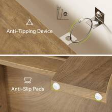 LITTLE TREE Console Table Entryway Sofa Table 2-Tier Narrow Shelves Behind Couch Hallway Foyer Rustic Brown - Brown - View 6