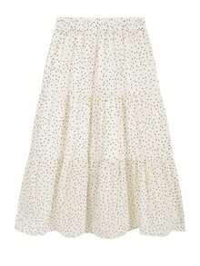 Polka Dot Skirt (Random Print) - Apricot - View 7