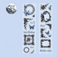 1卷2米哥特主题和纸胶带，创意美学贴纸，DIY装饰拼贴工艺用品，节日礼物，个性化剪贴簿学校文具 - 款式 3 - 查看 13