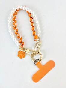 1 dây đeo điện thoại bằng ngọc trai sang trọng kiểu cổ điển + mặt dây chuyền kẹp điện thoại đeo tay, phù hợp với ốp lưng điện thoại và móc khóa thông dụng - Chuỗi ngọc trai nhiều màu - Xem 20