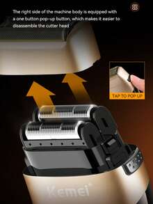 Kemei KM-3209 Men's Electric Shaver, USB Charging With Dock, Rechargeable Lithium Battery Shaver, Home Beard Trimmer, Gift For Boyfriend, Father's Day, Shaver (1pc) - Multicolor - View 9