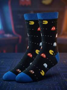 1 Pair Casual Fun Snake Print Socks, Breathable Mid-Calf Socks For Men, Students, Novelty Ankle Socks For Women, Crazy Happy Socks, Suitable For All Seasons - Multicolor - View 6