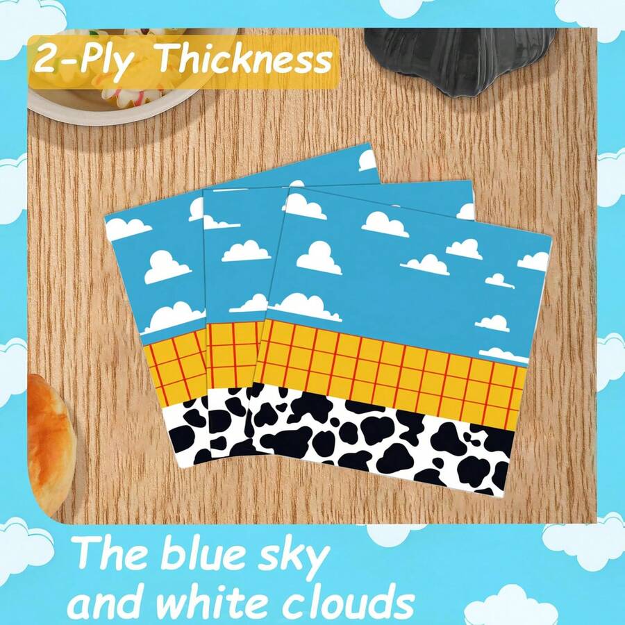 20-100pcs Western Cowboy Cow Print Paper Napkins, Birthday Party And Baby Shower Decoration - Dairy Cow - View 1