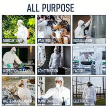 1 Piece Of Lightweight Protective Clothing/55gsm SF Microporous Breathable Non-Woven Fabric Material/Suitable For Paint And Decoration Workers, Halloween Parties, Factory Workshops, Food Workshops/Industrial Protective Clothing, Compliant With Class 5 And Class 6 (Excluding Shoe Covers) - A - View 5