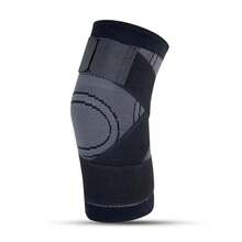 Knee Compression Sleeve With Adjustable Straps For Running, Exercise, And All-Day Sports KD5Y - Black S - View 8