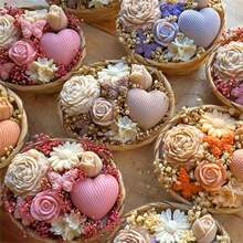 5件套牡丹玫瑰硅胶蜡烛模具套装 - 3D花朵造型模具，适用于手工皂、树脂艺术品和蜡烛制作 - 花 - 查看 2