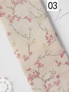 1 件中国风印花涤纶面料，柔软亲肤，轻盈透气，略带弹性，1 米和 2 米预裁切，适用于 DIY 缝纫服装、包包、汉服等工艺品。 - 多色 - 查看 16