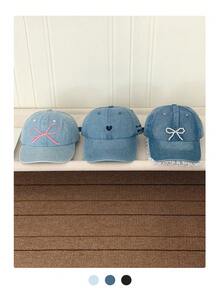 Bow Tie Baseball Cap, New Spring/Summer Bucket Hat, Pink Cute Visor Hat, Beret, Spring New Lace Trim Denim Baseball Cap, Sweet Cute 3D Faux Pearl Bow Tie Visor Hat, Summer Outfit,Beach,Vacation,Holiday,Travel - Multicolor - View 5