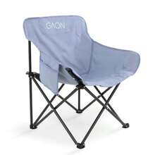 GAON. Silla Plegable para Camping Pesca Playa y Exteriores de Lona Impermebale Ligera- Silla para Exterior Ergonomica con Estructura de Acero y Funda Transportadora Gris Azulado - Gris Azulado - Ver 7