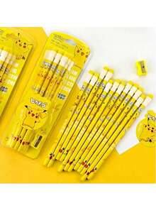 12pcs Creative Funny Cartoon 2B Wooden Pencils With Erasers, Suitable For Back To School, Students - Multicolor - View 5