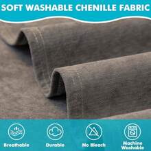 MINGPINHUIUS Juego De Fundas De Sofá Y Manta Chenilla: Ultra Suave Antideslizante Impermeable Transpirable Ideal para Mascotas Y Niños Gris Oscuro 180*300cm - Gris Oscuro - Ver 4
