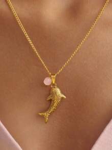1 chiếc vòng cổ mặt dây chuyền hình cá mập chủ đề biển và đại dương tối giản - Dây chuyền Ocean Series - Xem 5