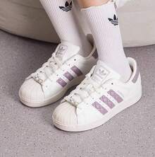 Adidas Giày thể thao nữ Clover SUPERSTAR II W kiểu dáng năng động, thoải mái. - Trắng/Tím - Xem 6