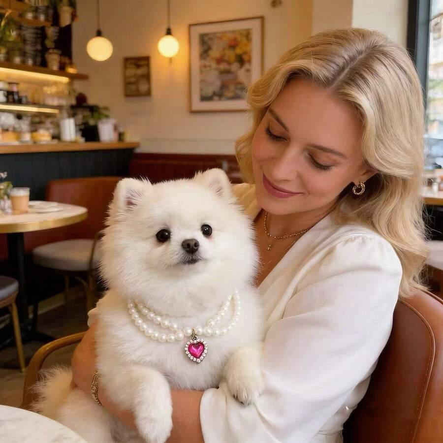 Elegante collar de cristal para mascotas, nuevo y lindo collar brillante para gatos, perros y mascotas pequeñas, accesorio para mascotas para días festivos o eventos - Multicolor - Ver 1