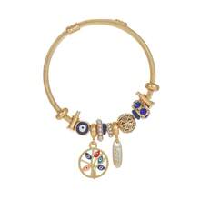 1件可调节不锈钢手链，饰有恶魔之眼、生命之树和口红吊坠，适合作为派对首饰礼物、情人节礼物、母亲节礼物送给女性。 - 惡魔之眼 - 查看 6