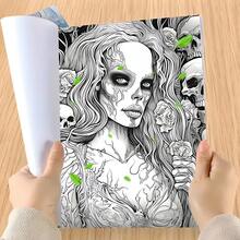 A Coloring Book Themed Around Horror, Made With Watercolor Paper, Featuring A Distinctive Cover, Designed For A Cozy Coloring Experience, Ideal For Adults Seeking Relaxation. It Makes An Excellent Gift For Occasions Like Valentine'S Day, Christmas, Halloween, New Year'S, Birthdays, And Parties, Perfect For Friends, Family, And Coworkers. - 著色書 - 查看 4