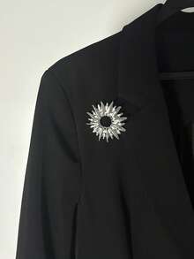 1枚女士优雅简约金属艺术造型时尚婚礼胸针，独特个性情侣魅力配饰 - 彩色 - 查看 14