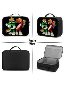 Six Seven Robot Print Square Lunch Bag, Children's Mechanical Pattern Outdoor Picnic Lunch Box, School Lunch Box, Easy To Clean And Carry - Single-sided A-type Horizontal Plate Lunch Bag - View 6