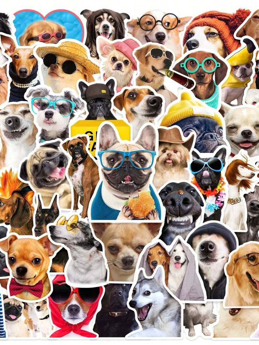 1set 50pcs Cute Dog Stickers, Waterproof Graffiti Decals For Laptop, Phone Case, Guitar, Helmet Back To School - 多色 - 查看 1