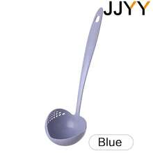 JJYY-2 In 1 Kitchen Spoon, Long Plastic Strainer, Filter, Tableware, Hot Pot HDFP - Azul - View 1