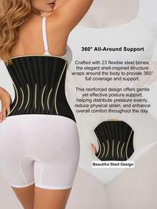 Postpartum Slimming Girdle With Zipper. Abdominal Control, Sports Corset For Women. - Black - View 4