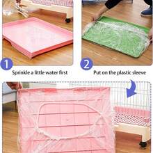 50pcs Super Large Disposable Bird Cage Mats, Dog/Cat Litter Bags, Rabbit Cage Liners, 17.8*27.5inch Plastic Litter Tray Liners, Transparent Plastic Cage Mats, Suitable For Rabbits, Hamsters, Hedgehogs, Guinea Pigs And Small Animals - View 5