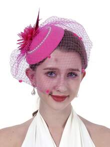 1顶优雅迷你礼帽，肯塔基德比风格，带面纱，适合女士下午茶、新娘婚礼、万圣节、教堂活动、高顶礼帽、锐舞派对、万圣节配饰、准新娘、迷你高顶礼帽、迷你头饰、迷你礼帽、礼物 - A - 查看 10