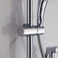 1pc Circular Rod Shower Bracket, Insertable Shower Rod Adjustable Shower Head Holder - C - View 5