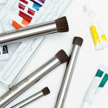 Professional Round Head Oil Paint Brushes Set - 4 Pcs Stainless Steel Handle Artist Brushes For Acrylic, Oil Painting & Canvas Art - Multicolor - View 8