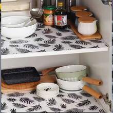 Bộ 4/6/8 tấm lót chống ẩm nhà bếp, tấm lót tủ chống thấm nước và chống dầu mỡ, thảm chống nấm mốc và chống trơn trượt cho tủ quần áo, tủ giày, có thể cắt tỉa, giải quyết vấn đề ẩm mốc trong nhà bếp, giữ cho tủ luôn khô ráo và sạch sẽ, khử mùi hôi, mang lại trải nghiệm nấu nướng an toàn hơn. - Hình lá vàng xanh - Xem 12