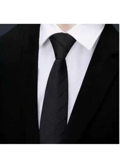 Men's Solid Color Classic Pre-Tied Necktie, Business Formal Wear