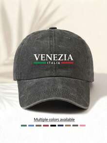 1顶水洗棒球帽，印有“VENEZIA”字样，复古美式简约休闲百搭时尚，高品质装饰配饰，适合所有季节，男女皆宜的必备时尚单品。 - 水洗帽 - 查看 9