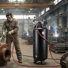 80 Gallons Heavy-Duty Air Compressor, 5HP 13.5SCFM At 90PSI Air Compressors Max 145PSI Pressure, Oil-Free Compressor Tank For Industrial Manufacturing, Large Workshops (230V 3-Phase, No Plug) - 80gal 6.5HP 145PSI - 查看 1