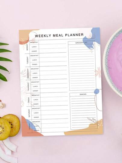 Trees 1pc 52-Sheet Magnetic Fridge Planner, Suitable For Kitchen Organization, Meal Planning, Family Scheduling, Reminders And Household Notes, For Adult Use