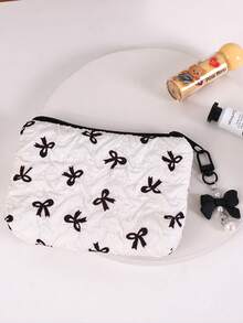 1pc Bowknot Makeup Bag, High-Quality Coin Purse, Mini Lipstick Cosmetic Bag, Earphone Card Holder - Multicolor - View 5