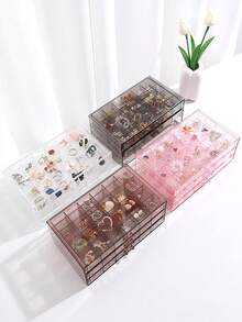多功能透明化妆品收纳盒：多层设计，大容量，插片式安装 - 非常适合收纳化妆品、护肤品和文具，无需电源 - 多色 - 查看 8