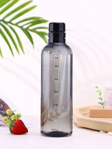 1pc Plastic Graduated Water Bottle, Sports Hiking Cup, Car Cup, Fruit Drink Cup - Multicolor - View 2