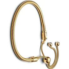 925纯银皇冠系列蛇骨手链！适合DIY原创手链，女士生日婚礼时尚首饰礼物 - 金色 - 查看 2